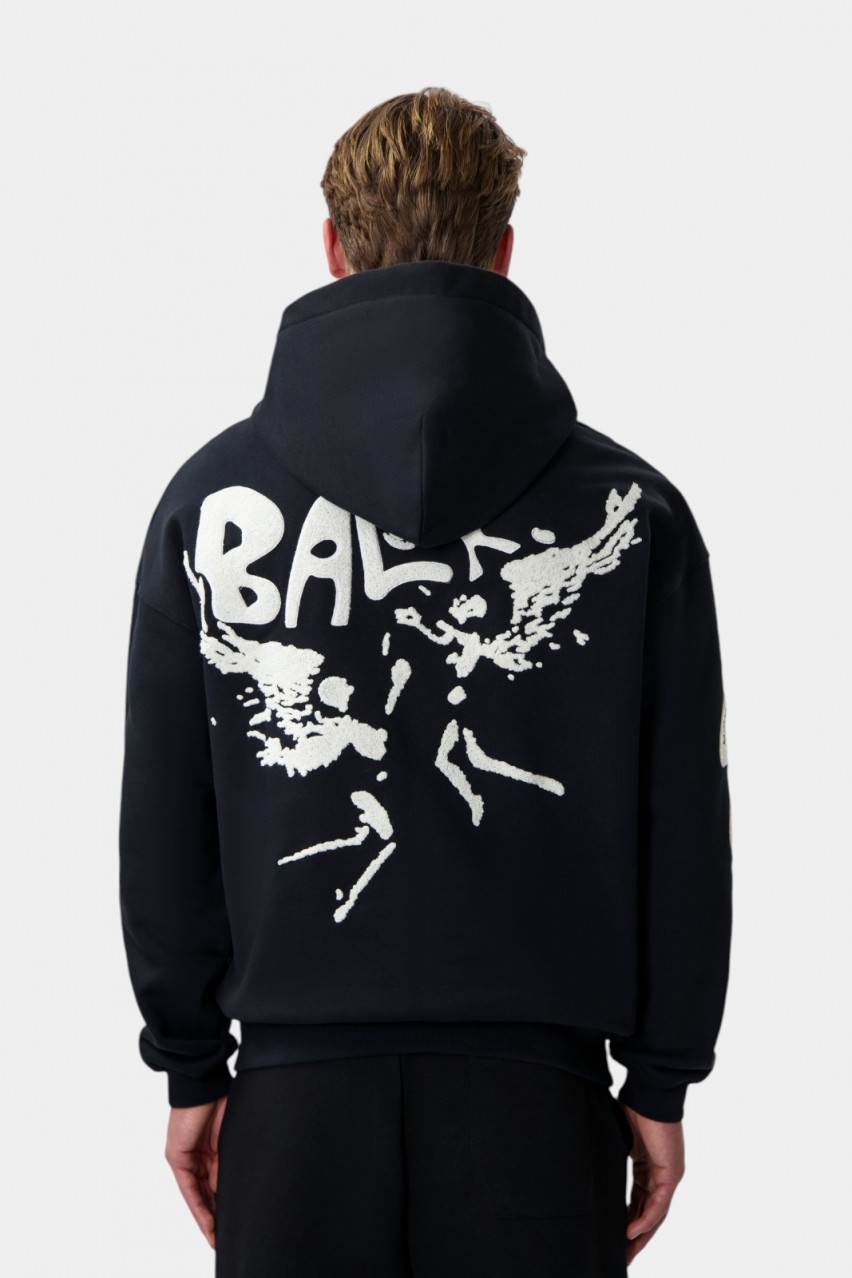 Черное худи Game of the Gods Graffiti Box Fit B1261.1131 102 BALR.