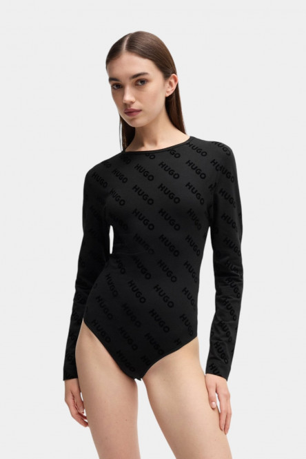 Чорне бавовняне боді Vlocky_Bodysuit з логотипами