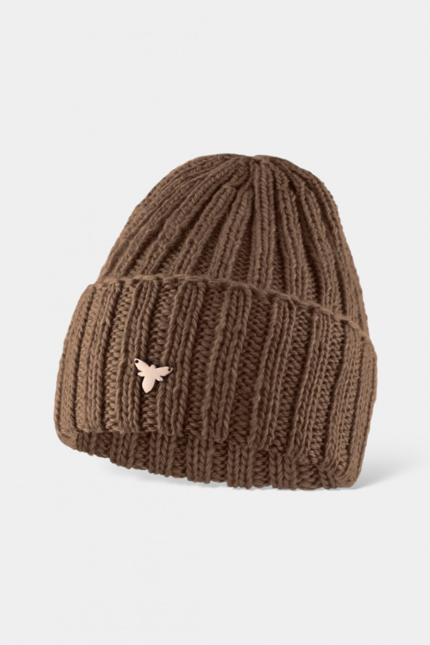 Коричневая шапка Beanie HatMh24-01 brown(015) T.MOSCA