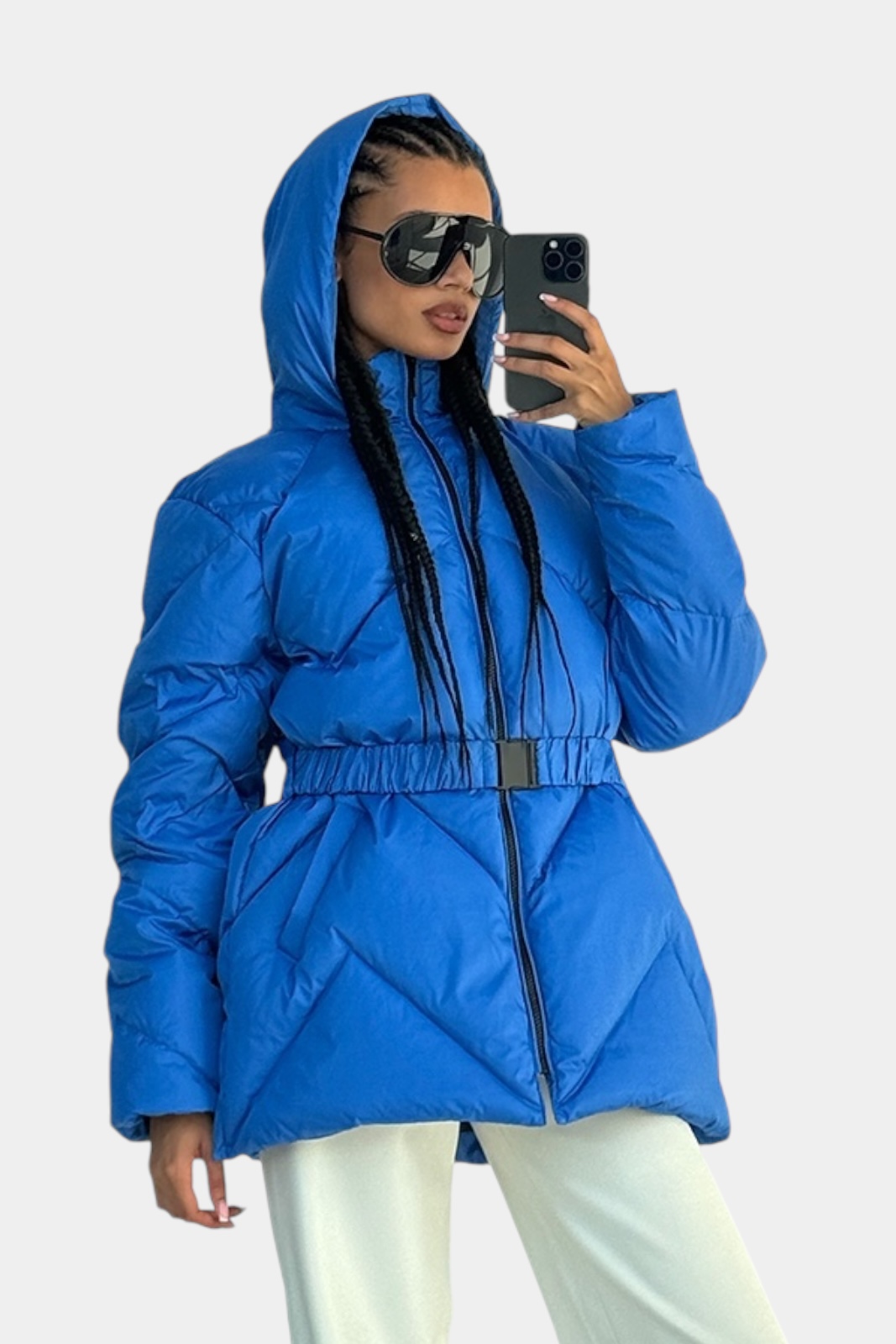 Синій пуховик Leia FW2324-19-BLUE MARCHI